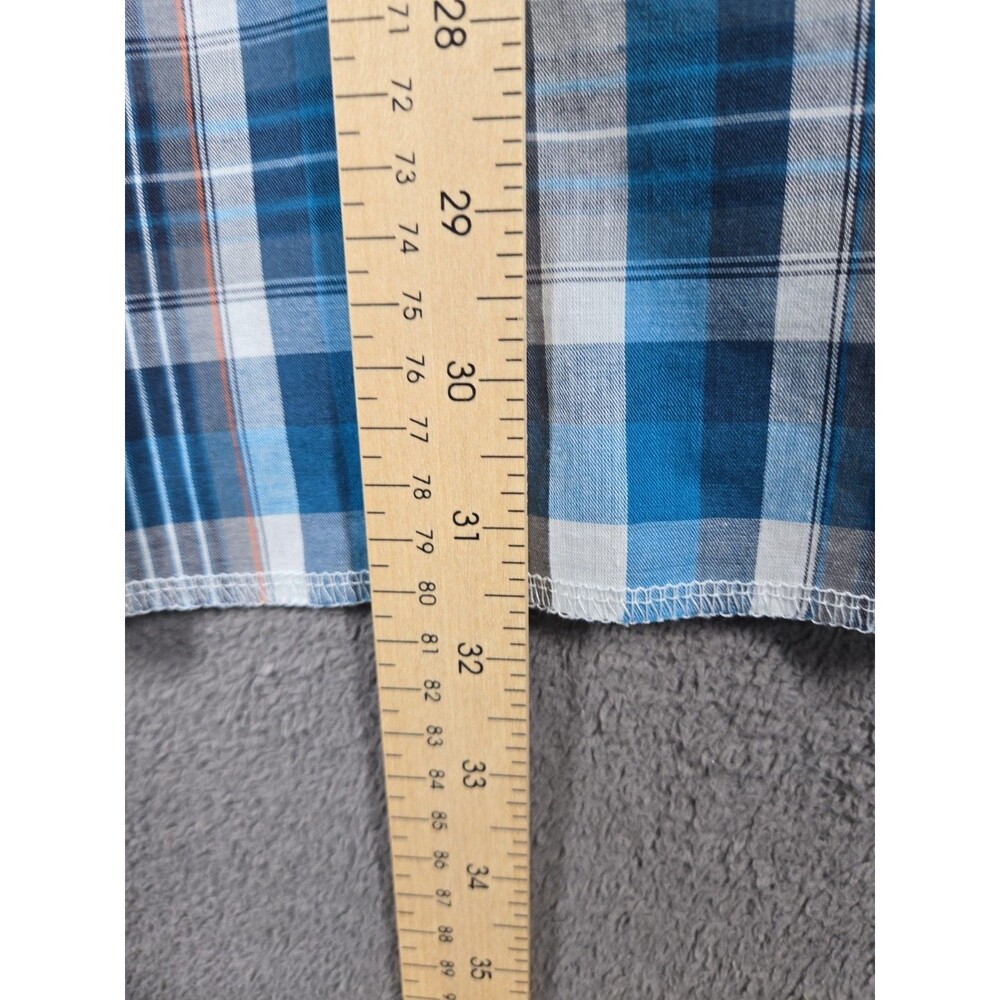 Wrangler Mens Short Sleeve Western Pearl Snap Shirt 2XL XXL Blue Rodeo Plaid - Picture 14 of 16